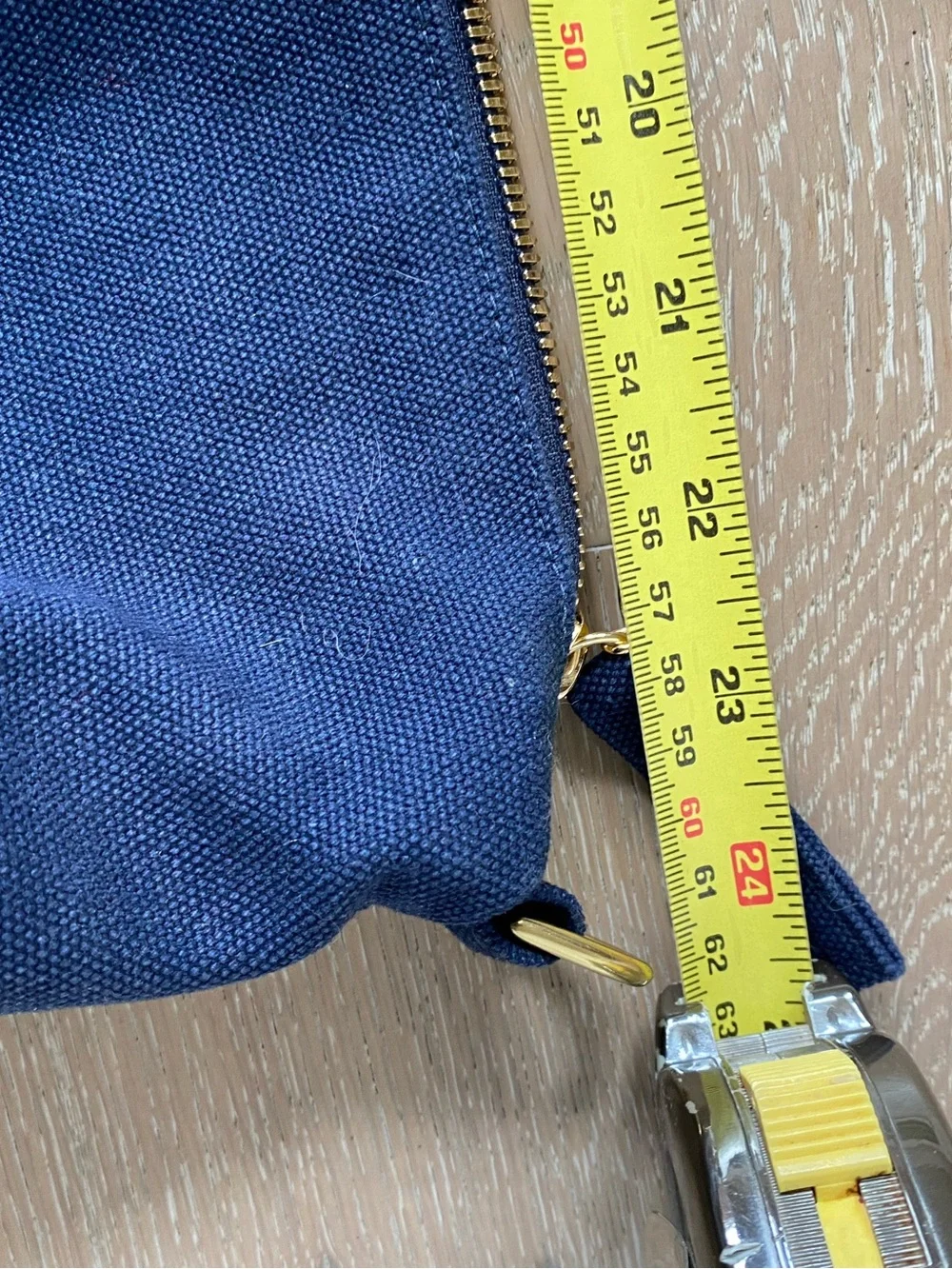 CLARE V collab Palm Royale blue Canvas Top Handle Convertible Crossbody Tote  L